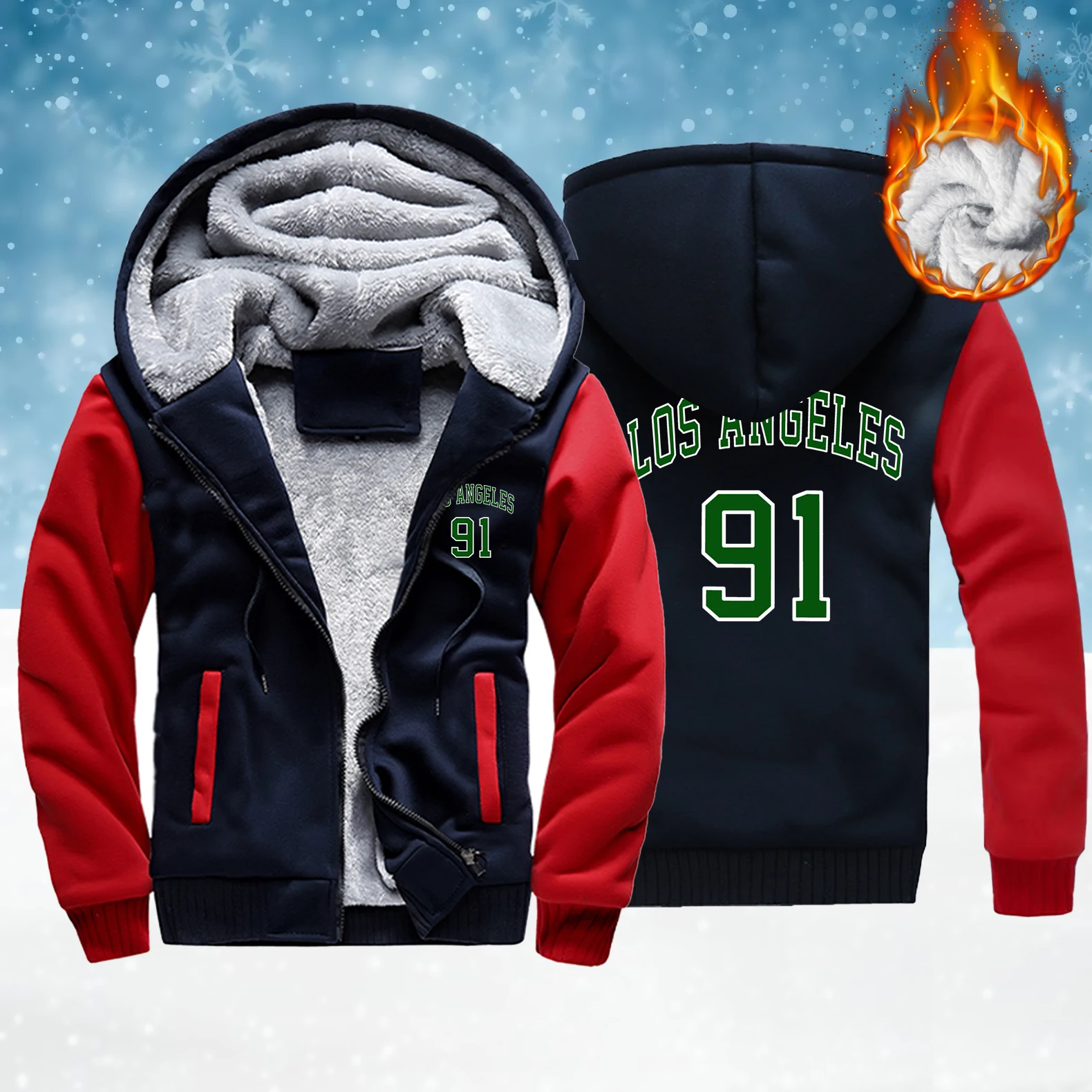 

Usa Art Letters And 91 Jacket Men Retro Soft Pocket Hoodies Fashion Street Zipper Coat Winter Thicken Fleece Casual Man Top