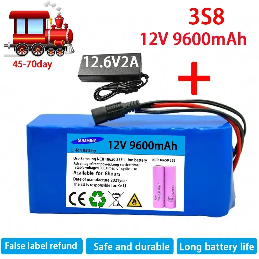 2024Special offer 12V 3s8p rechargeable battery pack 800W 24000mah, suitable for miner's lamp or other electronic equipment,