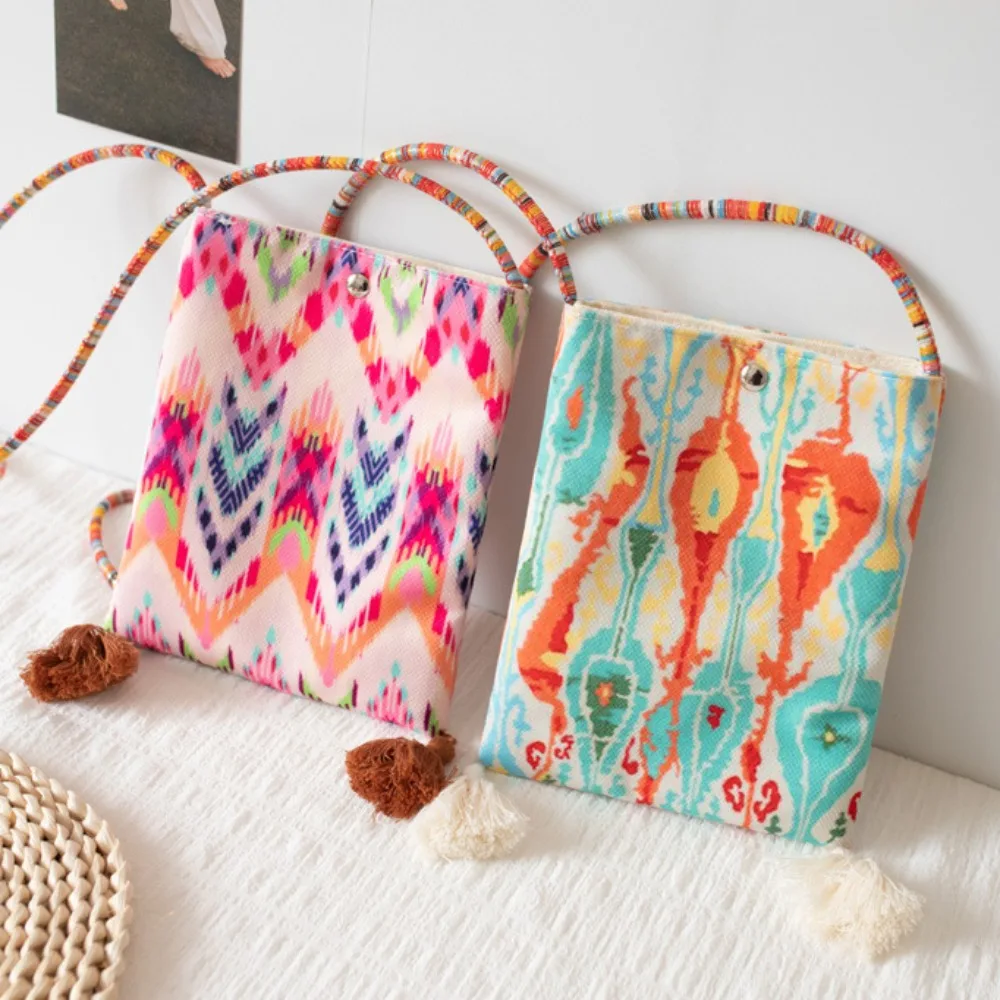 Moda retro padrão crossbody saco de telefone impresso bolsa pequena bolsa de ombro dos desenhos animados bolsa dos desenhos animados bolsa menina