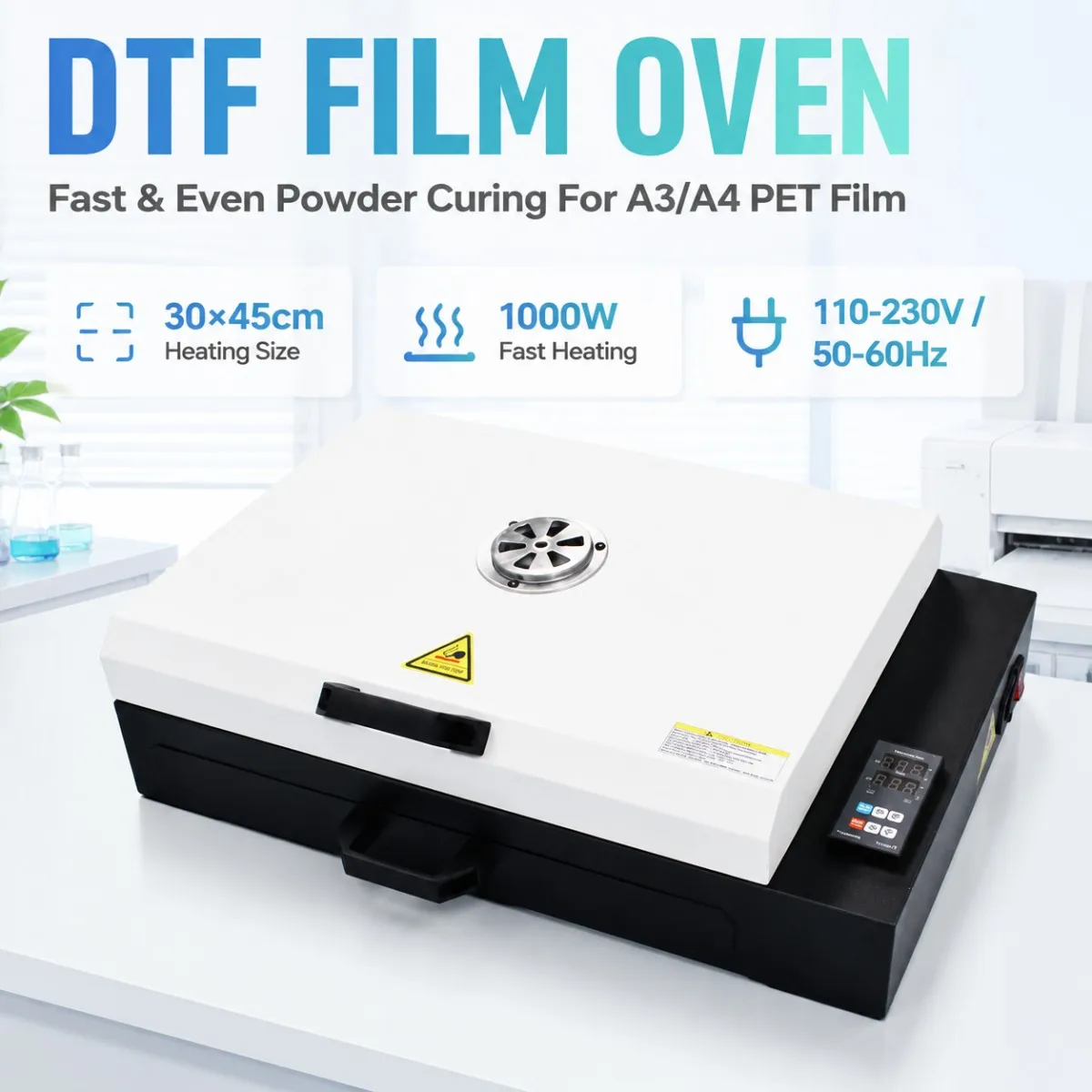 A3 A4 PET Film DTF Curing Oven 300*450mm Hot Melt Powder Baking Dryer Direct To Film Transfer Film Heating Machine