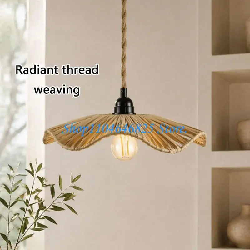 Handcrafted Rattan-Look Shade for Indoor Pendant Light Decor