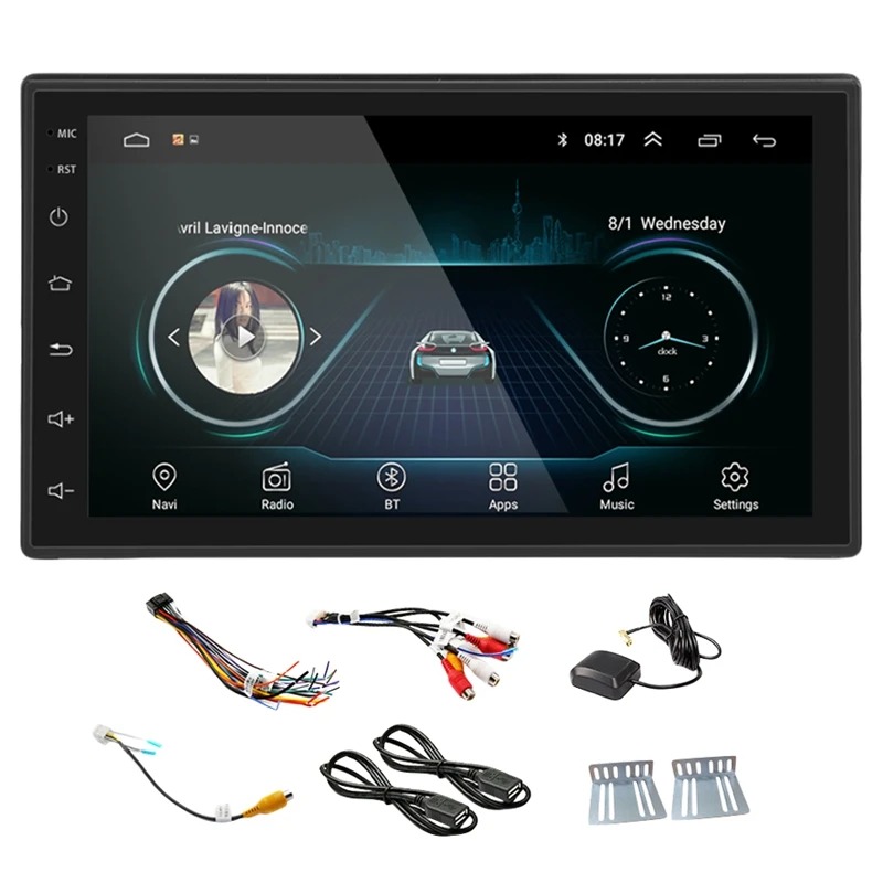 

НОВЫЙ черный 2DIN Android автомобильный мультимедийный MP5-плеер радио GPS Navi WIFI радио 2 Din 7-дюймовый пресс-экран Bluetooth FM аудио автомобильный стержень