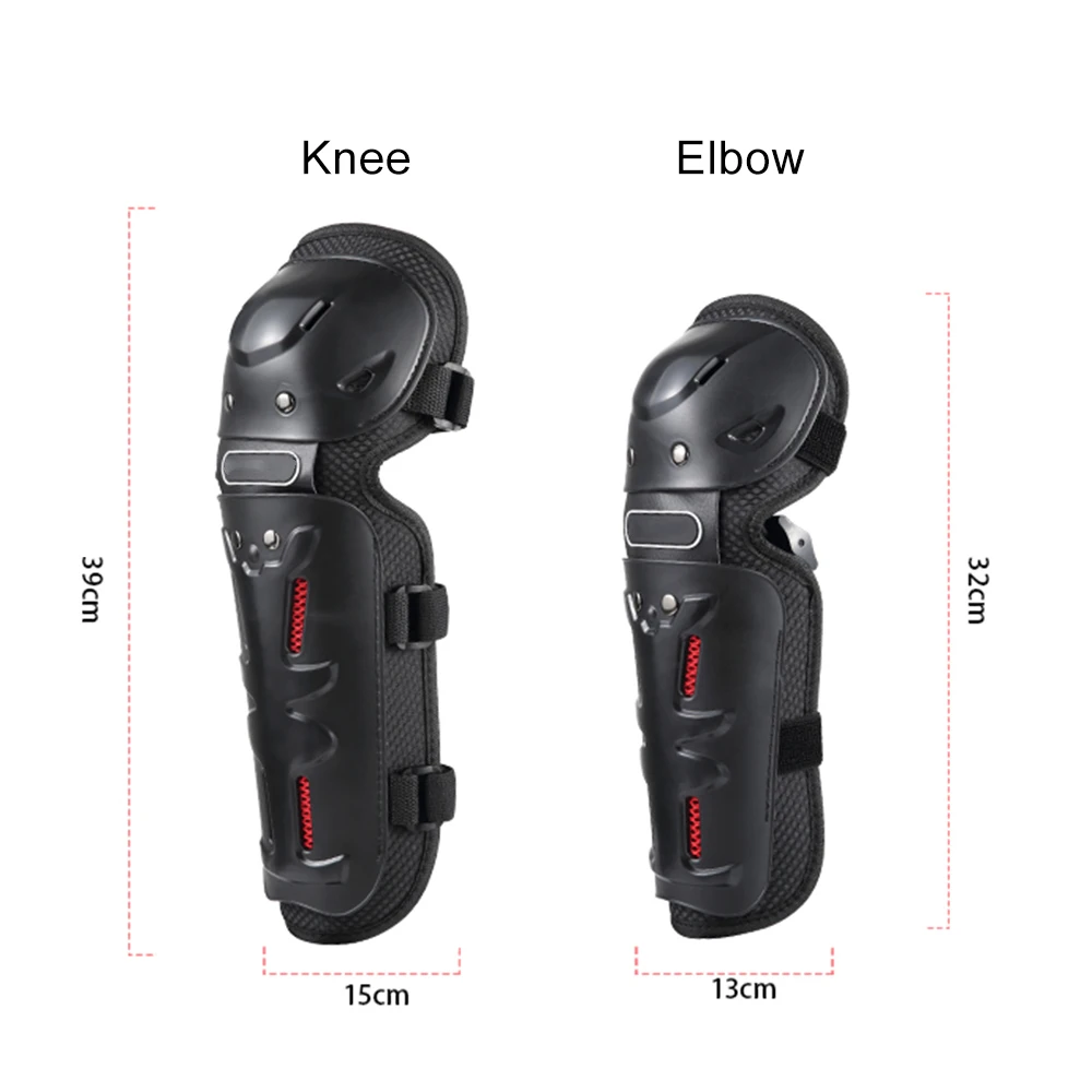 4PCs Cycle Knee Brace and Elbow Guards Bicycle MTB Bike Motorcycle Riding Knee Support Protective Pads Guards Outdoor Sports