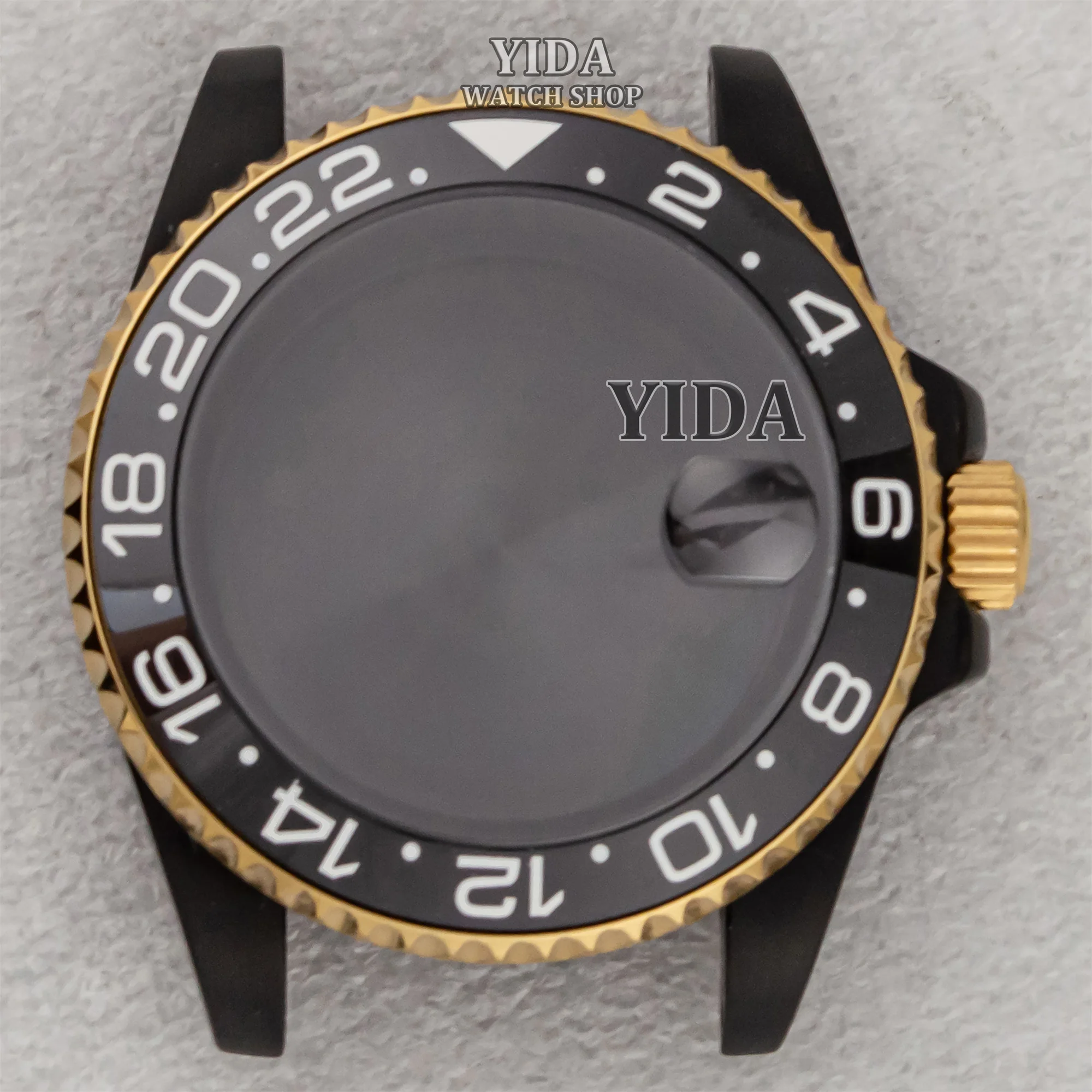 

40mm NH35 Case PVD Black Stainless Steel Mod WatchCase 10ATM Waterproof Ceramic Bezel Sapphire Crystal For SUB GMT NH36 Movement