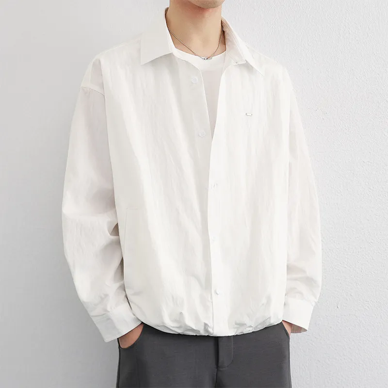 

Long Sve Casual irt Men's Spring Clothes Outerwear Workwear Sle White irt Men's Faionable Loose Fit Classic Collar
