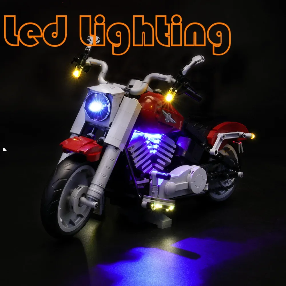 Harleyied Lighting Set For 10269 Motorcycle Davidson Fat Boy Creator Series Not Include Building Block(Only Led Light Kit)