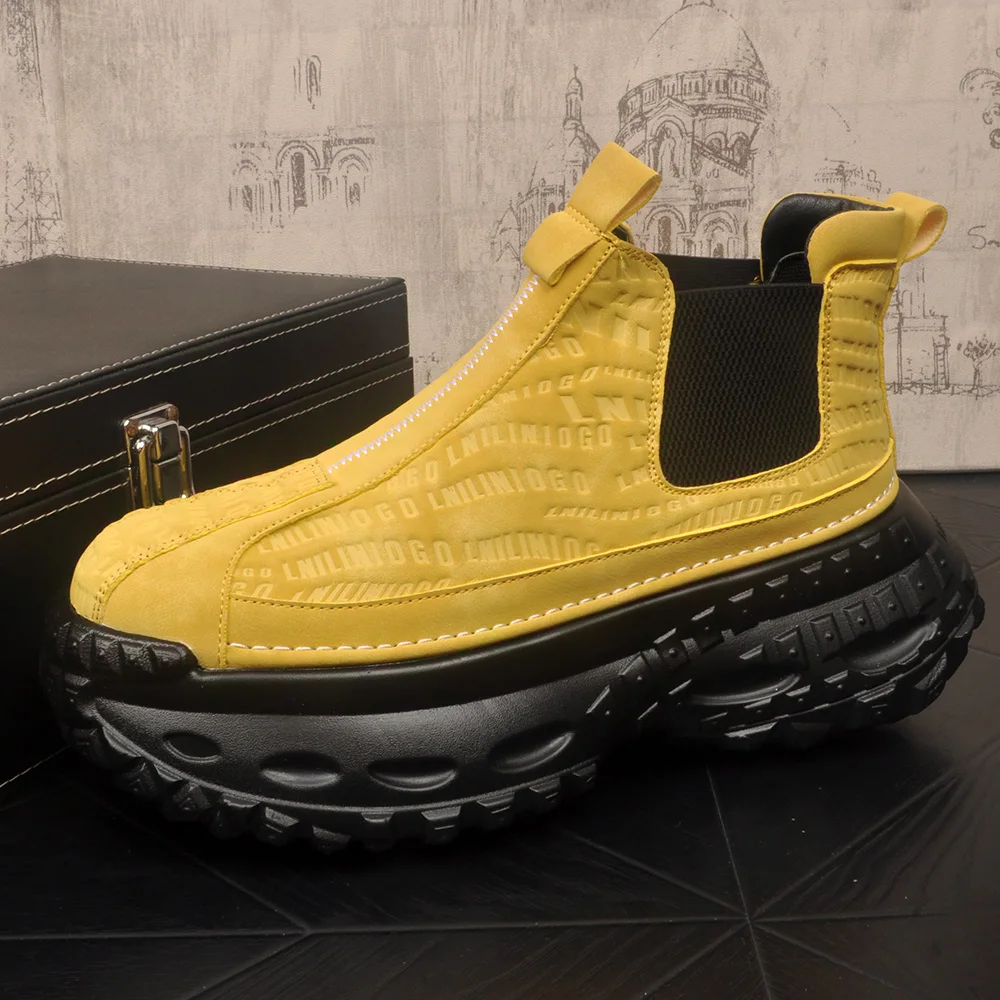 

Новые мужские высокие повседневные спортивные туфли, модные короткие ботинки на толстой подошве с защитой от столкновений, персонализированные ботильоны, рабочие ботинки