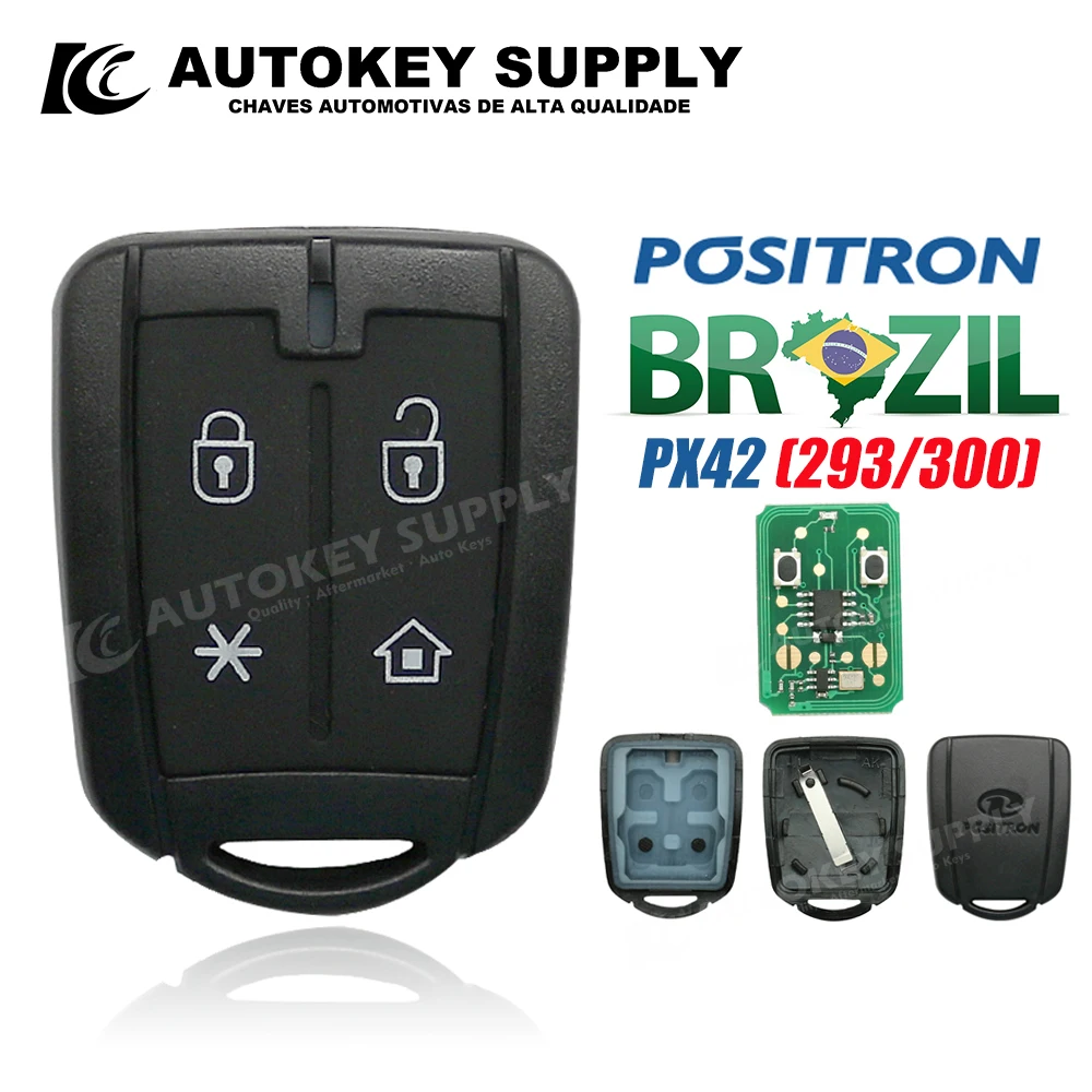 

Autokeysupply AKBPCP125AT Remote Key Alarm System Px42 Double Program (Px32/Ex300) For Brazil Positron Flex