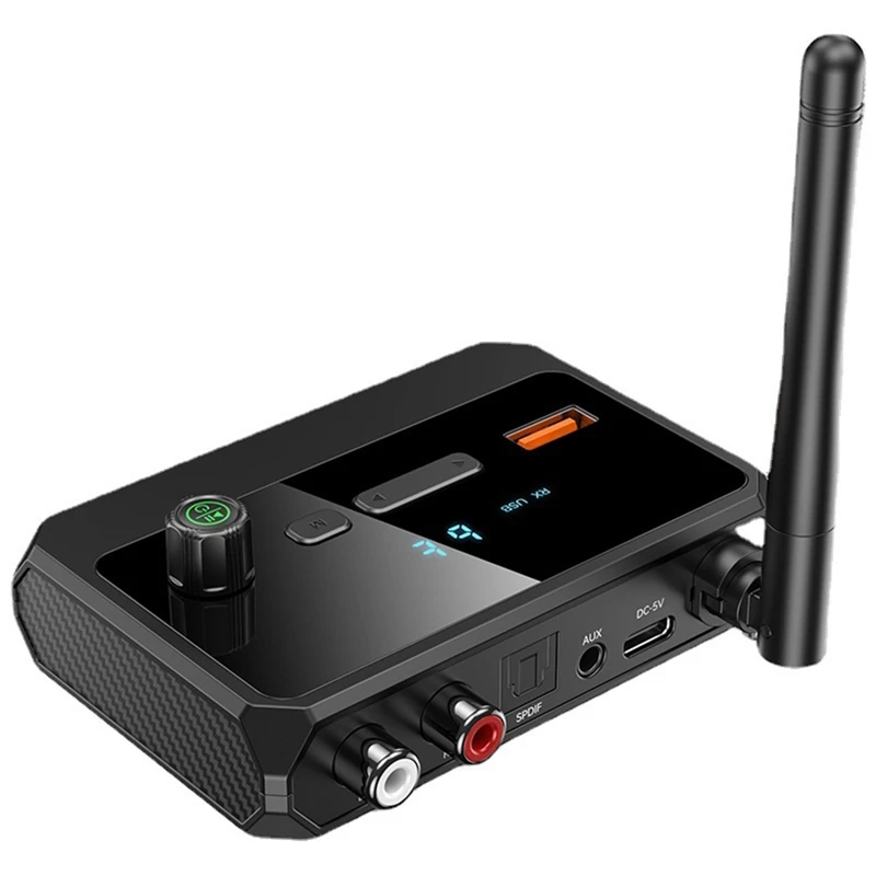 

Y16A Bluetooth 5.3 Digital Display Bluetooth Receiver Fiber Optic Coaxial Adapter Supports U Disk MP3 Player