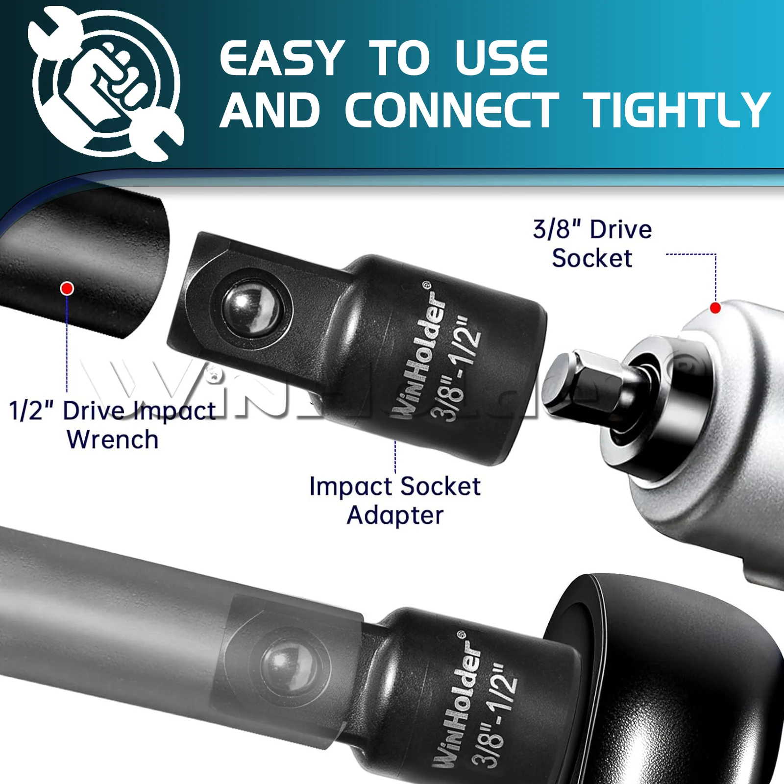 Picture 7: WinHolder Single Impact Socket Adaptor Step Up Adapter 3/8