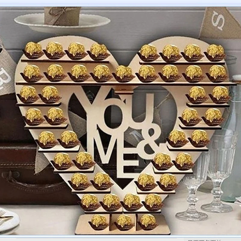 Wedding Wooden Ornaments Mr&Mrs Chocolate Stand Display Candy Cupcake Desserts Holder Home Decor Wedding Party Bars
