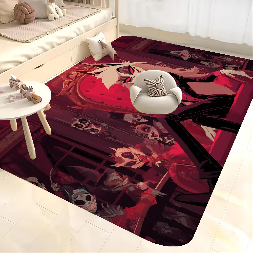 

Cartoon Printed Carpet H-Hazbin Anime Door Mat Washable Non-Slip Living Room Sofa Chairs Area Mat Kitchen Bedside Area Rugs