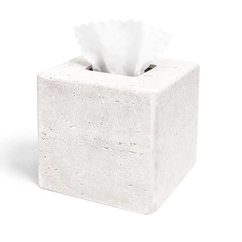 

Декоративный квадратный чехол для коробки с салфетками – белый держатель для салфеток из смолы для ванной, спальни, столешницы, современный диспенсер для салфеток с эффектом камня