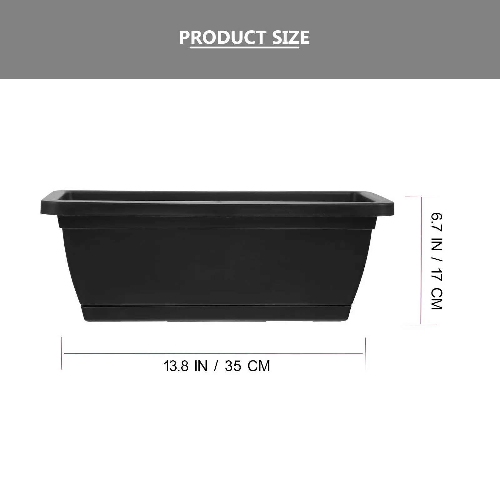

2pcs Thickened Planting Pots Rectangular Vegetable Planter for Balcony Grey Small Size Outdoor Flowerpot Gardening Accessories
