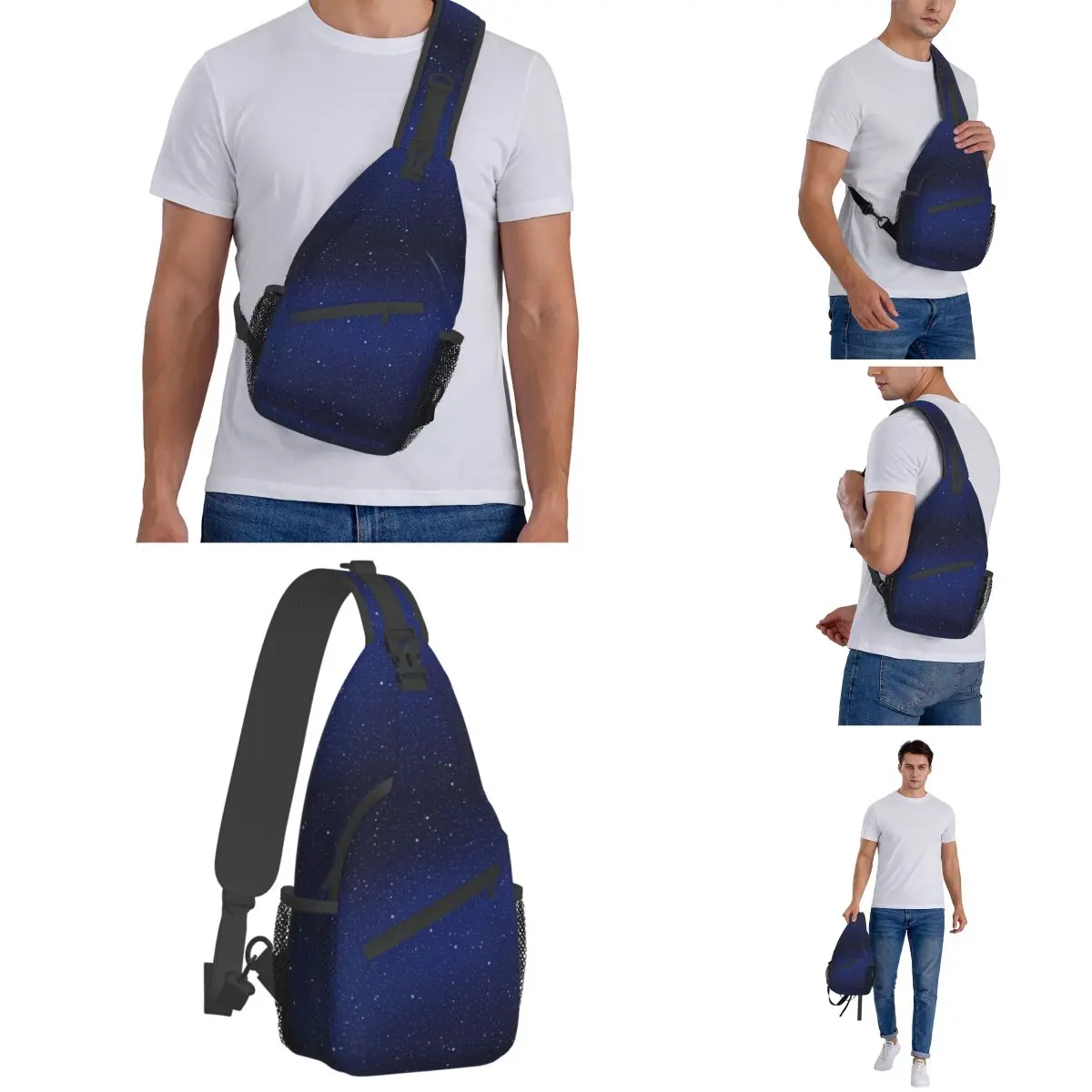 Galaxy Star Sling Bag para hombres y mujeres, mochila de hombro cruzada en el pecho, bolsos de viaje de senderismo, bolsas de Día de la Vía Láctea