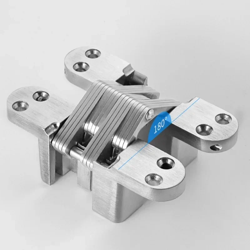 New Invisible Door Hinge Adjustable Speed Automatic Door Closer with Rebound Function Folding Hidden Door Concealed Cross Hinge