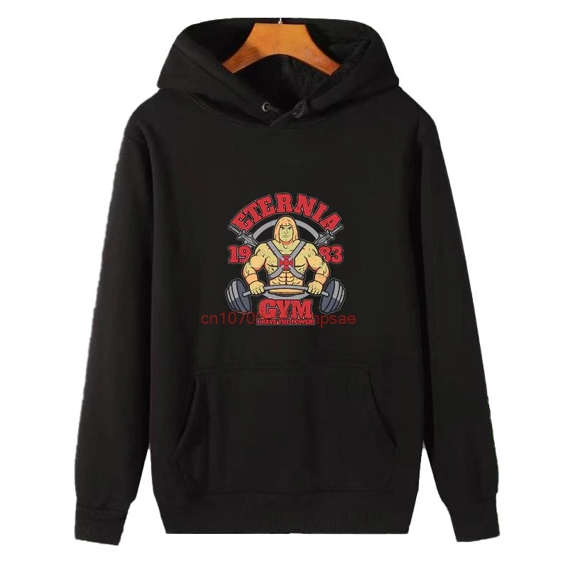 

He-Man And The Masters Of The Universe Eternia Gym V2 Graphic Thick Sweater Hoodie Hooded Sweatshirts Winter Fleece Hoodie