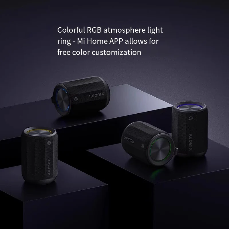 샤오미 미지아 IP67 방수 블루투스 스피커 미니 BT5.3 RGB 조명 360 ° 무지향성 스테레오 휴대용 사운드