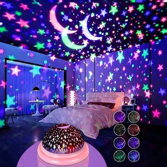 

Свет звездного неба, проектор для девочек, мечта, романтическая, полная звезд, детская светящаяся игрушка, подарок на день рождения, музыкальная спальня, окружающий ночник