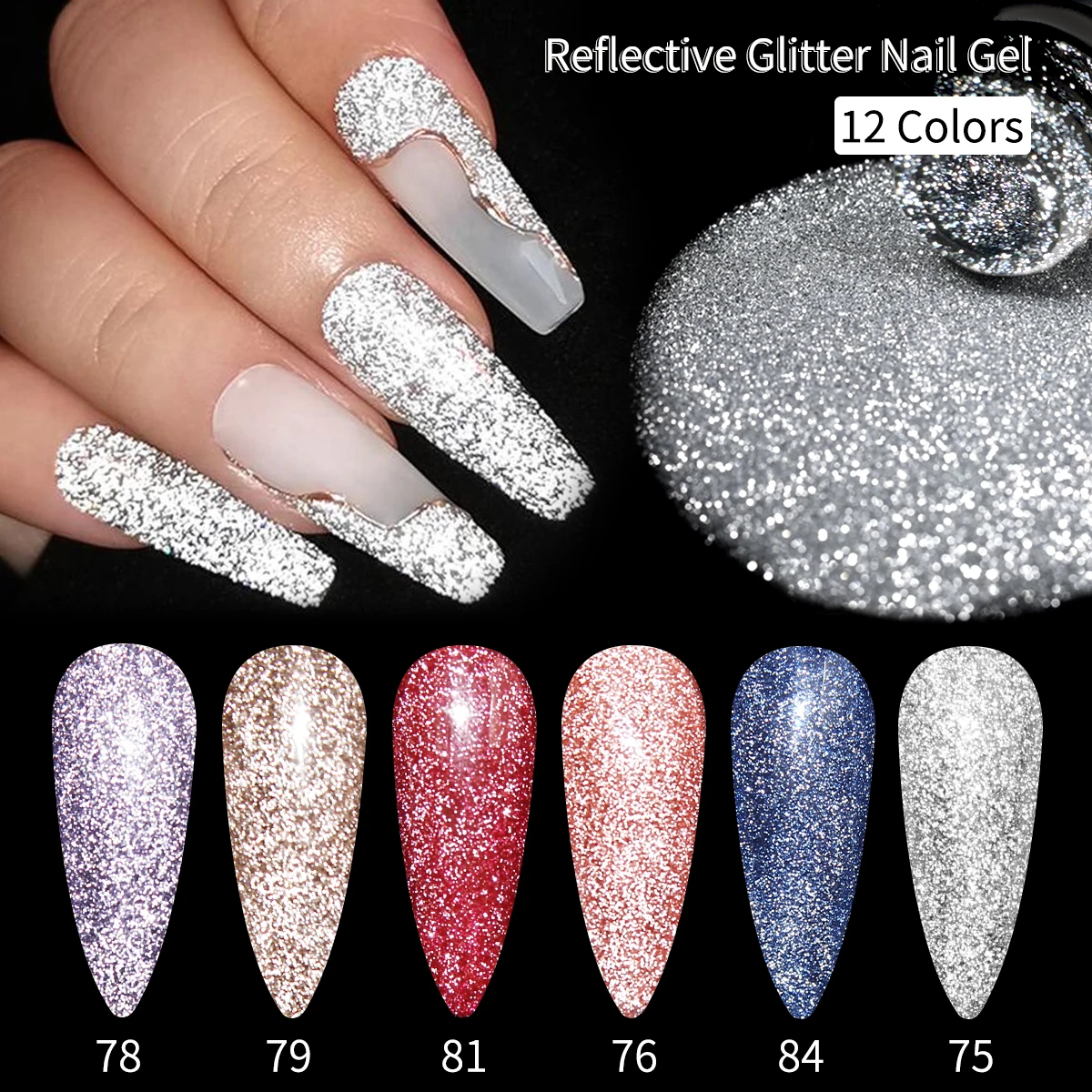 طلاء أظافر جل لامع عاكس 8 مل - بدون عطر، شكل سائل للعناية باليدين والقدمين #3