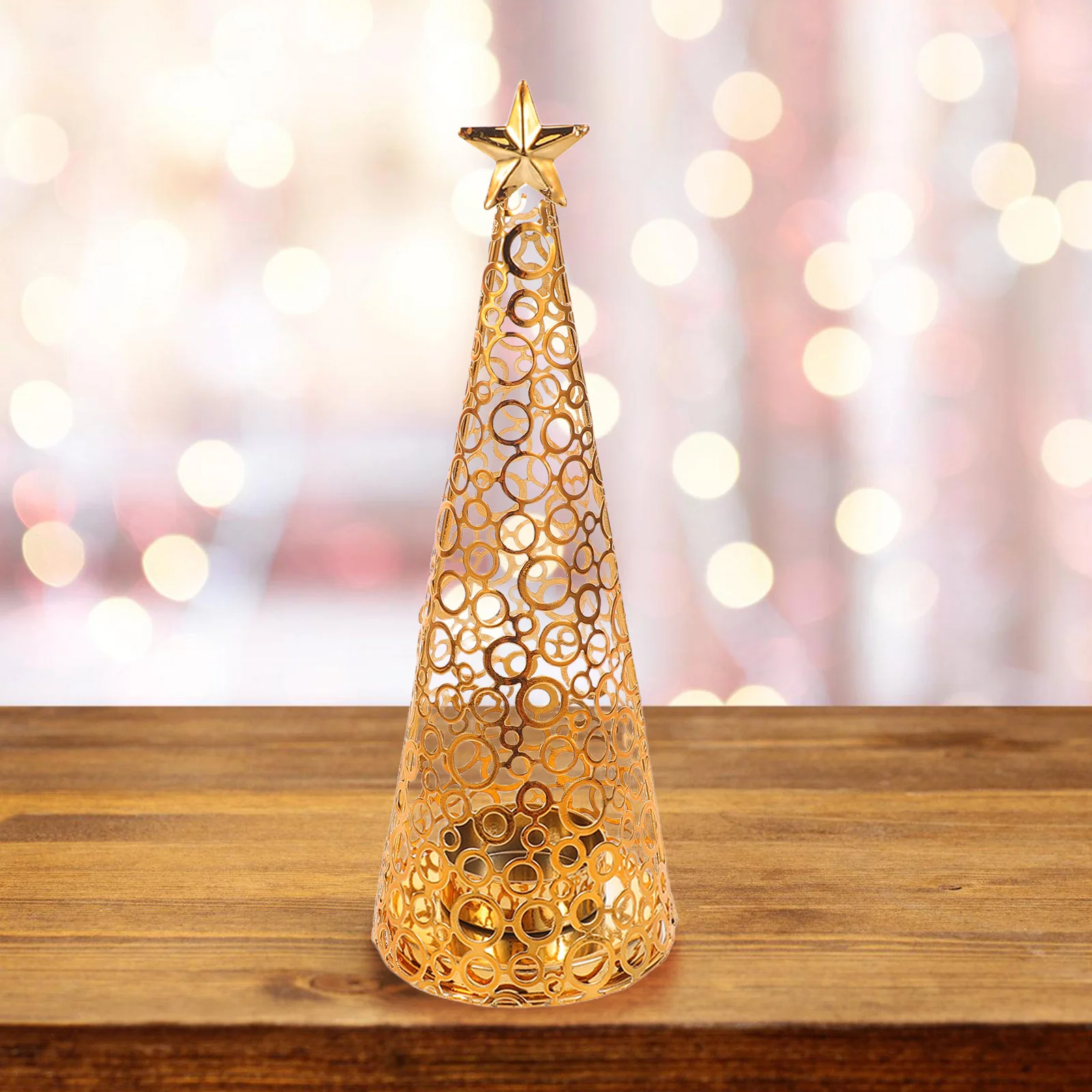 Metal Christmas Tree Holder Retro Iron Pillar Stand for Fireplace Decor Holiday Table Centerpieces Wedding Events