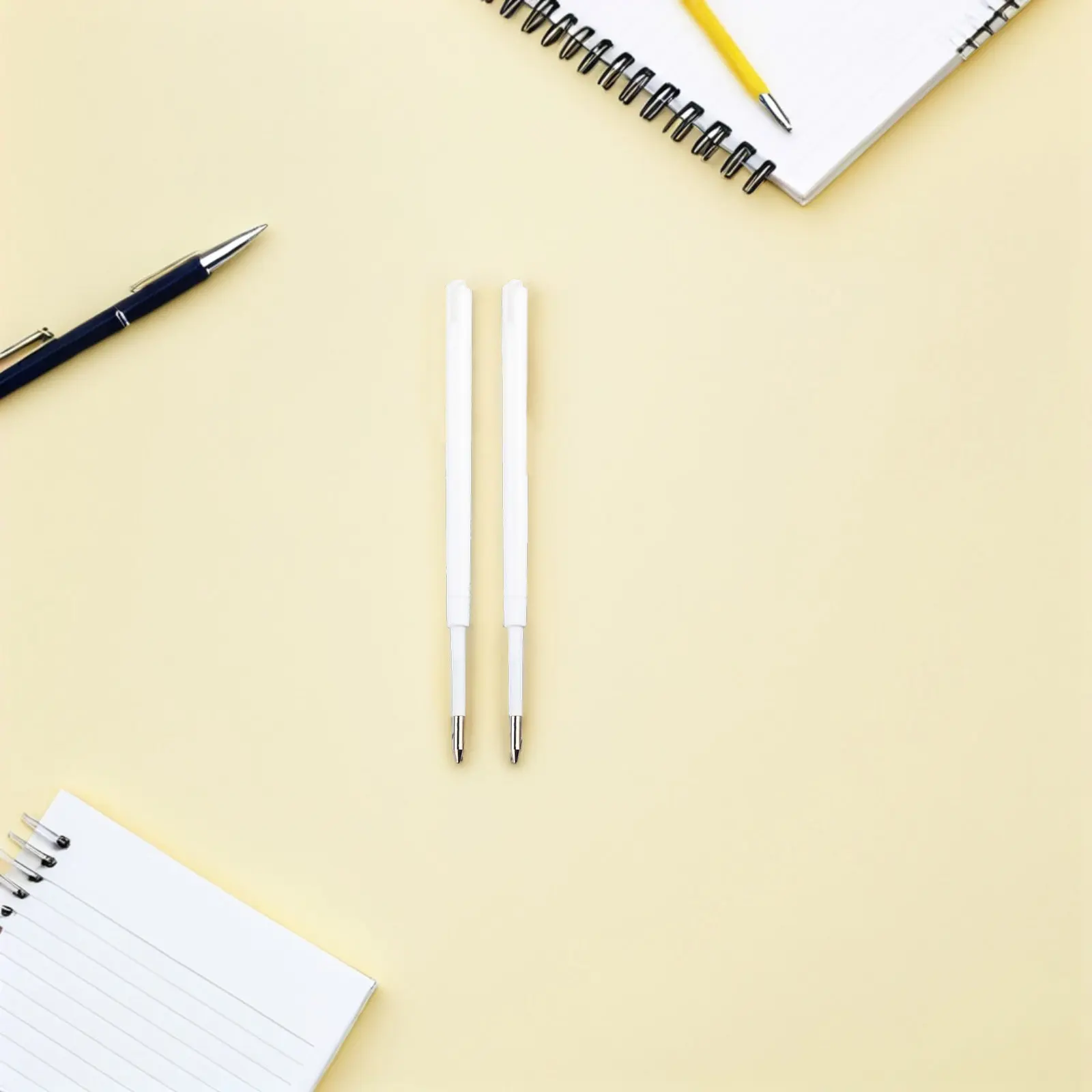 

100Pcs Ballpoint Pen Replacement Refills 1.0mm Black Ink Sleek Design Smooth Writing Retractable Ink Cartridge for Office School