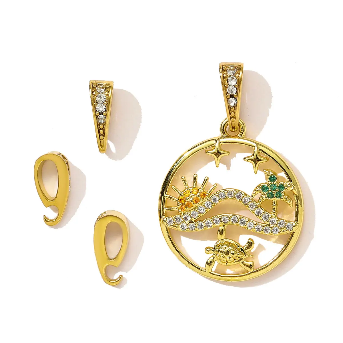 

5 шт./лот, роскошные V-образные застежки со стразами, зажимы из нержавеющей стали с семенами дыни для DIY, ожерелье, кулон, женские ювелирные изделия