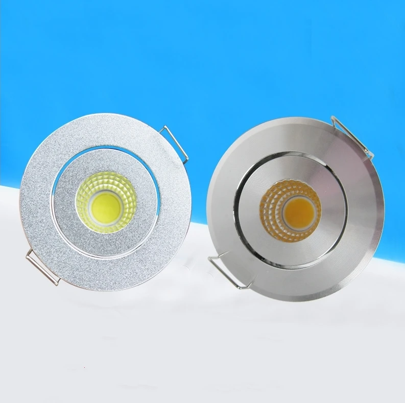 

12V Mini COB Ceiling Light 3W Showcase Jewery Cabinet Lighting LED Spot Light Cut Out Hole 40-45mm