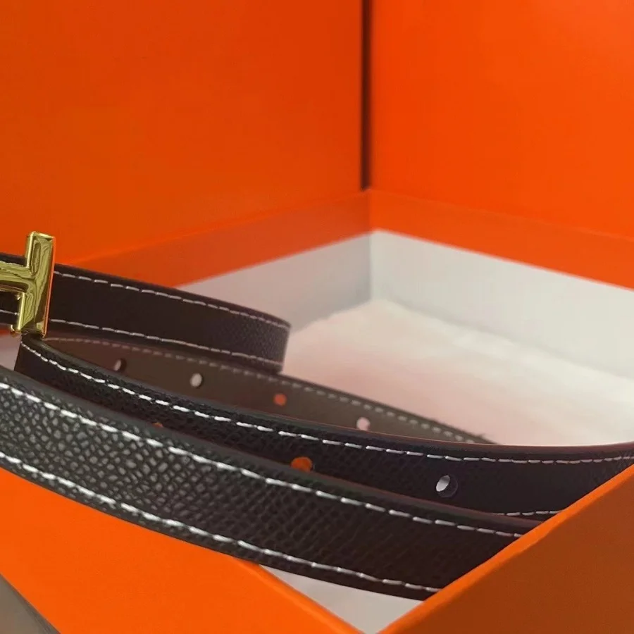 Cinto de couro feminino, fivela suave de alta qualidade, calças de couro de duas camadas com design simples, moderno e casual