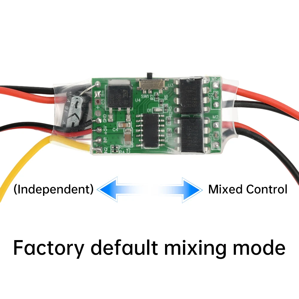 Zweikanaliger bidirektionaler ESC gebürsteter elektrischer Geschwindigkeitsregler RC Modell Schiffstank Kettenfahrzeug 2S 3S Lithiumbatterie 5A