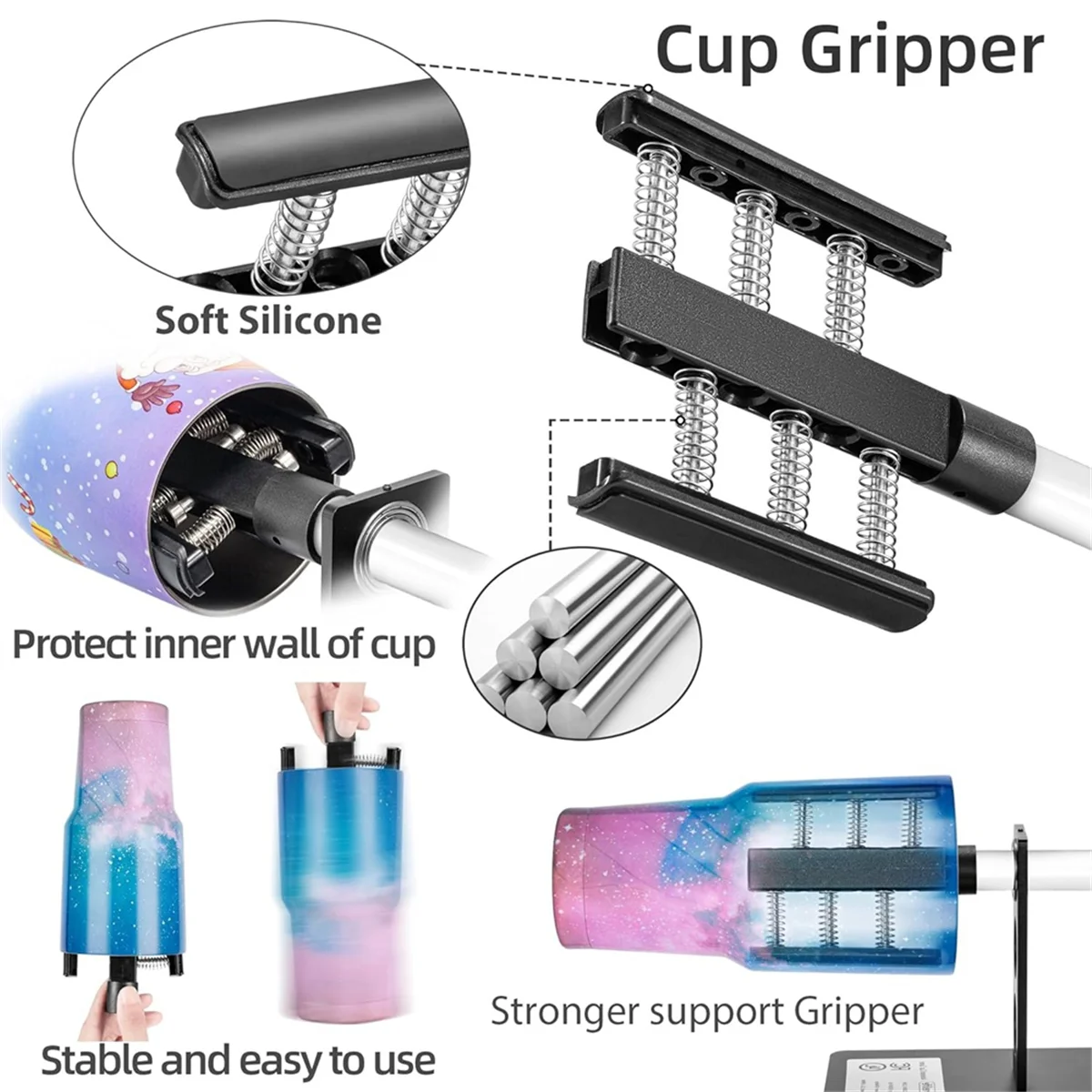 ABXHH Insertos para Tumbler Turner, Soporte de Insertos de Espuma para Vaso Ajustable para Máquina Tumbler Turner, Paquete de 2