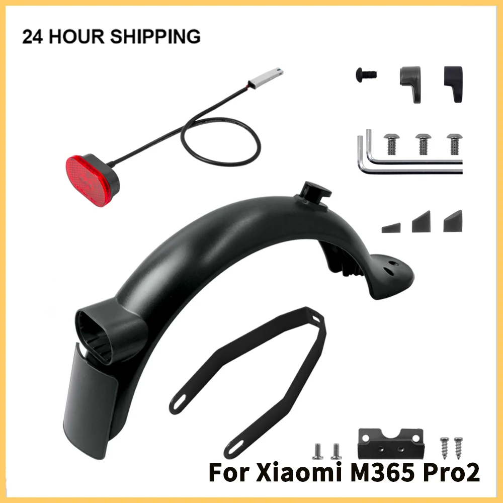 Scooter Upgraded Mudguard For Xiaomi M365 Pro Pro2 1S MI3 Aluminium Rear Fender With Taillight Kit Tire Splash Fender Guard