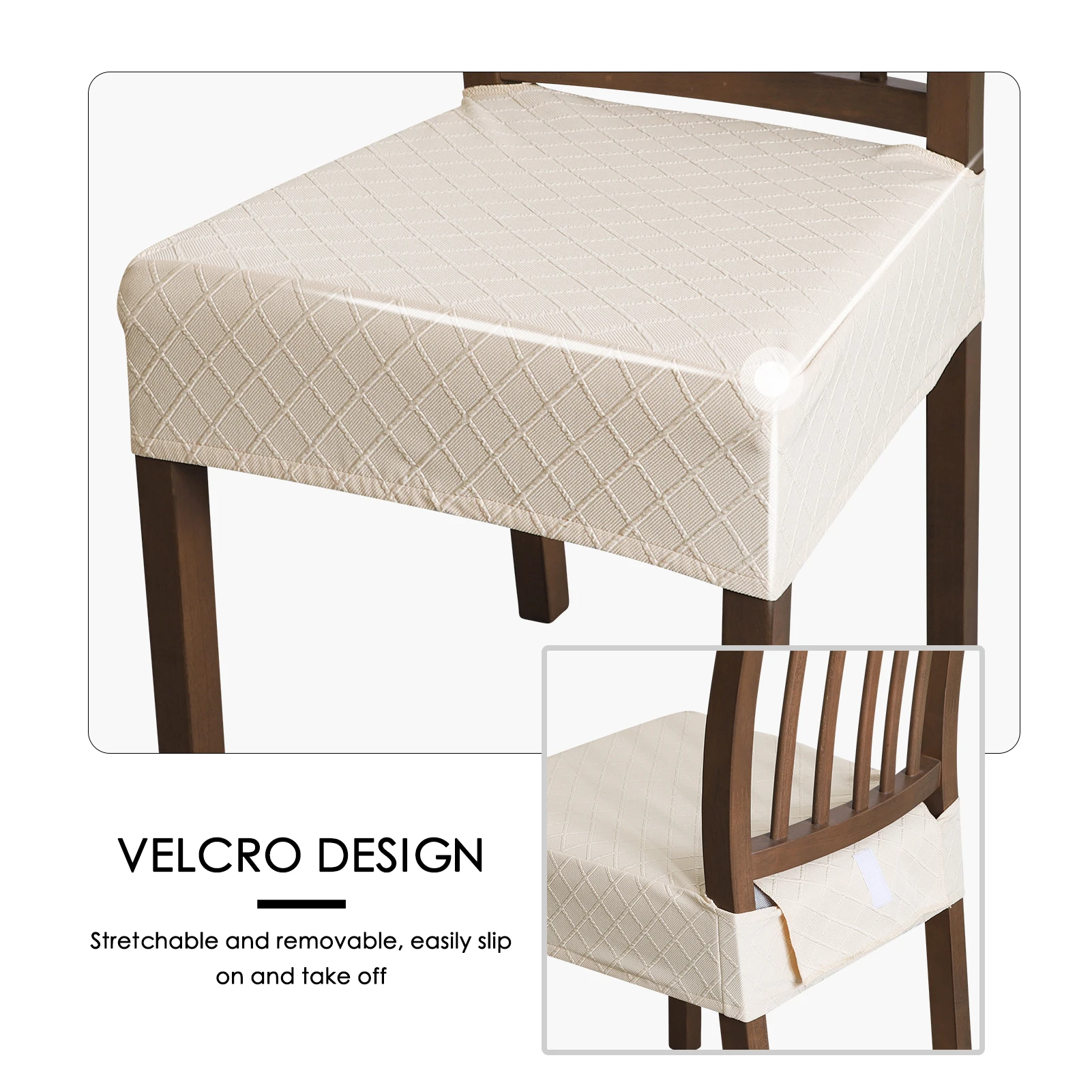 1PC   Waterproof Stretch Jacquard Chair Seat Covers Washable Anti Dirty Dining Room Seat Cover for Home Hotel  Banquet