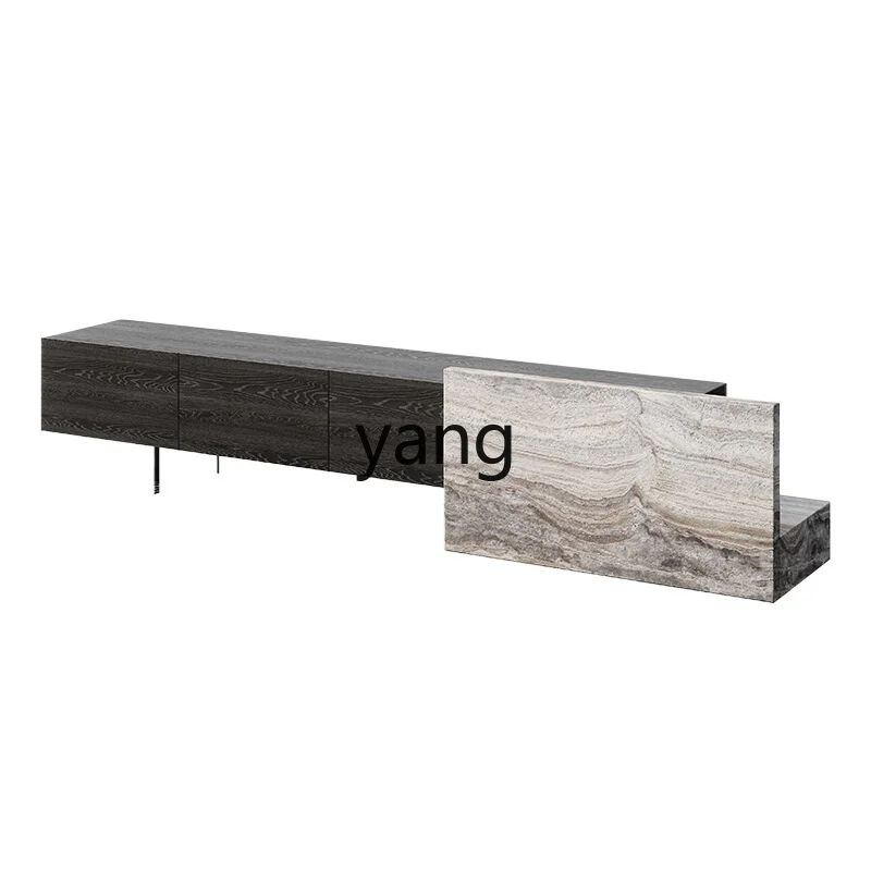 CX Minimalist Premium Living Room Home Retractable New Natural Travertine Storage Cabinet