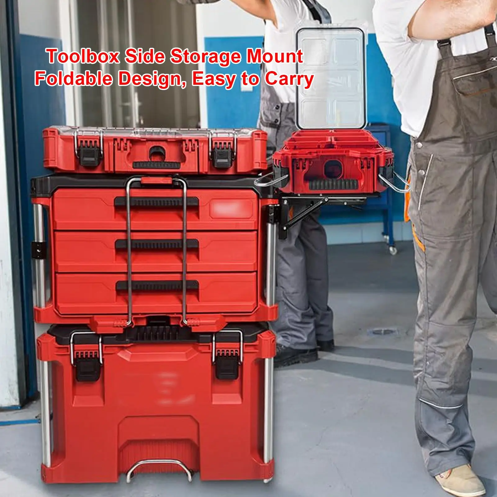 Folding Mount Fit for Packout Toolbox Side Storage System Aluminum Alloy Tool Box Table Top Mounting Plate