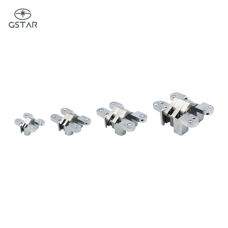 Hot Selling Small Heavy Duty Stainless Metal Invisible Hidden Cross Folding Adjustable Concealed Hinge
