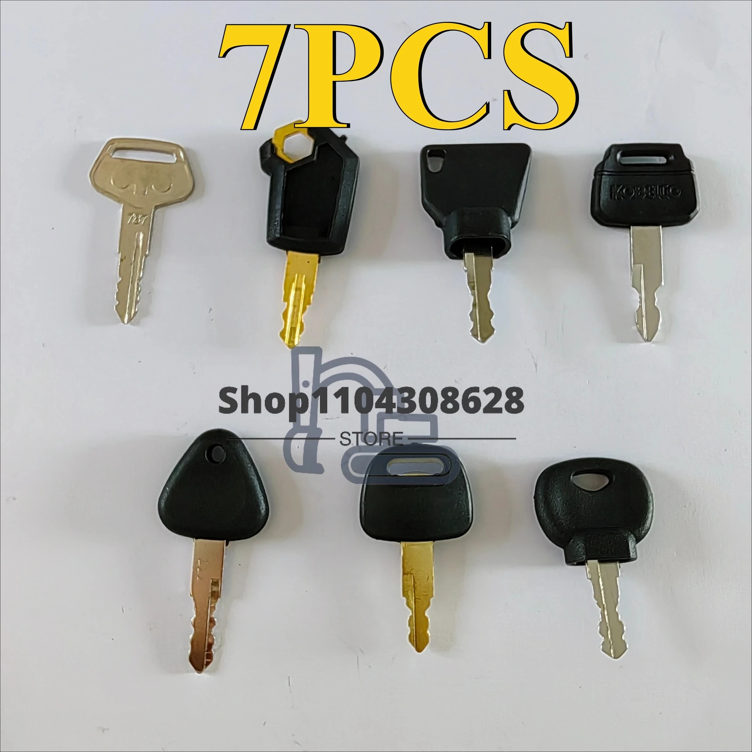 

7PCS Heavy Equipment Key for 5P8500 ZAX H800 777 JS 3CX Kobelco K250 Boamg 14707 Key New