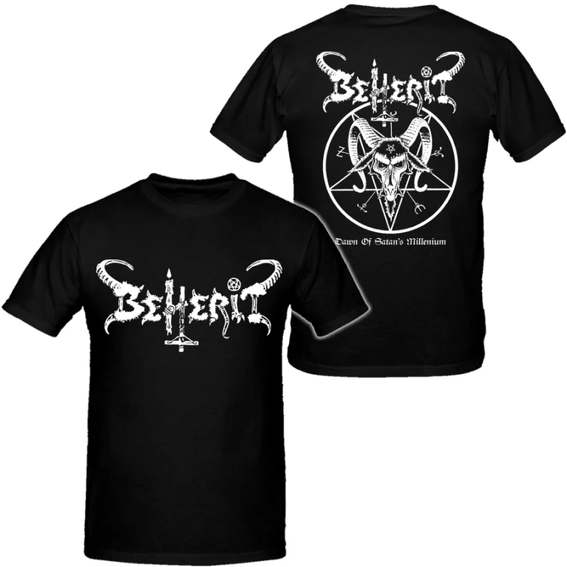 Camisetas Masculinas de Hip Hop Beherit 2026, Camiseta de Algodão Unissex, Moda de Verão, Manga Curta, Marca de Moda, Tops Vintage de Heavy Metal