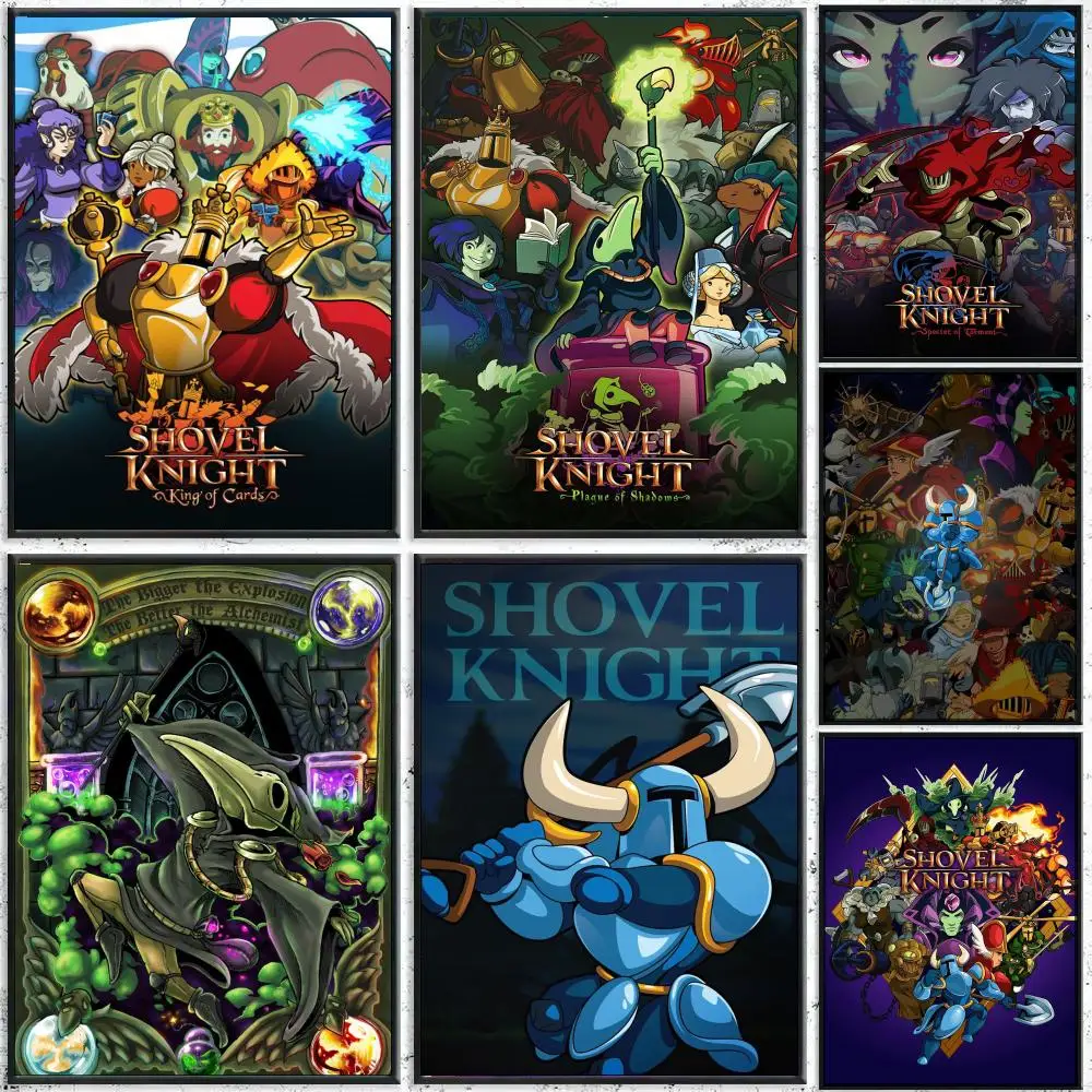 Game S-Shovel K-Knight Plague of Shadows Poster Perfect Sticker Self Adhesive for Office Home Theater Wall Art Decor Fancy Gift
