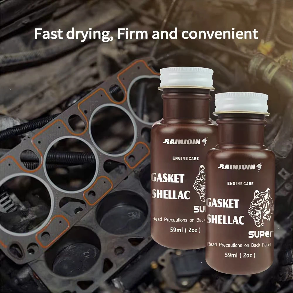 59ML Gasket Sealant Brush-On Cylinder Head Gasket Shellac High-Temp Oil Resistant Automotive Engine Leak-proof Repair Adhesive