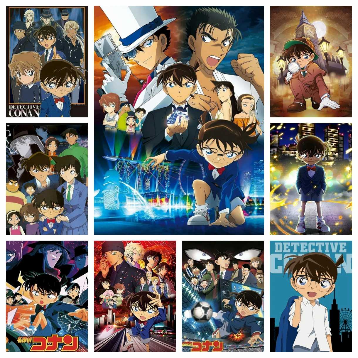 2024 neue Detektiv Conan Diamant Malerei Japan Anime Voll bohrer Runde Kreuz stich Stickerei Strass Bilder Wohnkultur