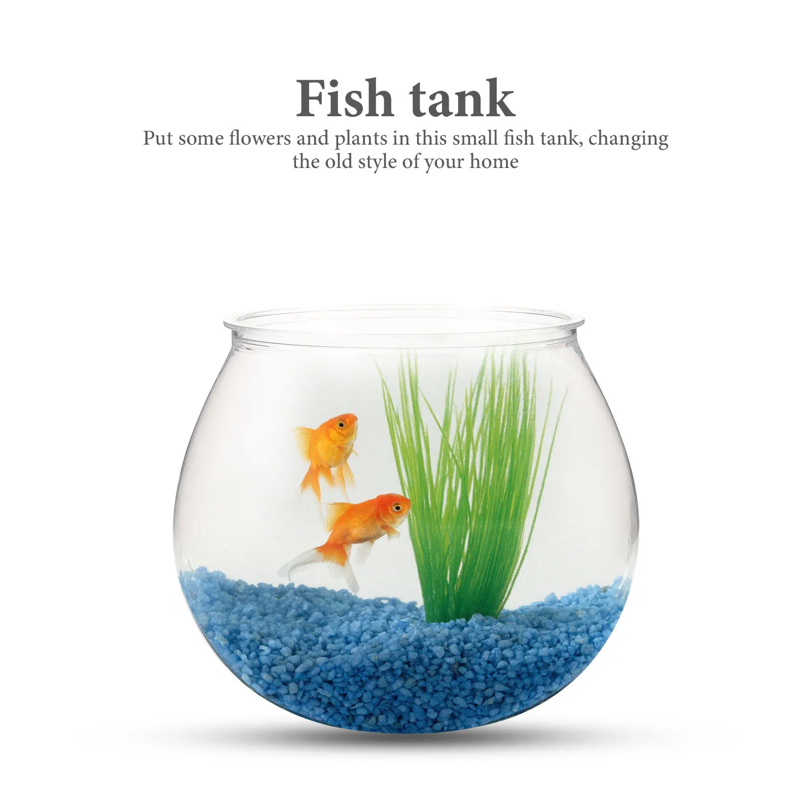 

3Pcs Durable Plastic Fish Tank Desktop Globe Bowl Small Household Office Table Fish Living Tank Ornament Tabletop Adornment
