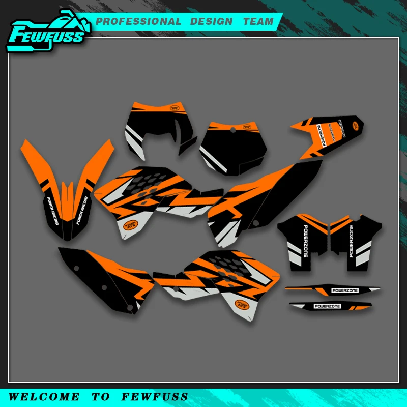 

Fewfuss для KTM SX SXF 2007 2008 2009 2010 EXC EXCF 125 250 300 450 2008 2009 2010 2011 Полный комплект графических наклеек и наклеек
