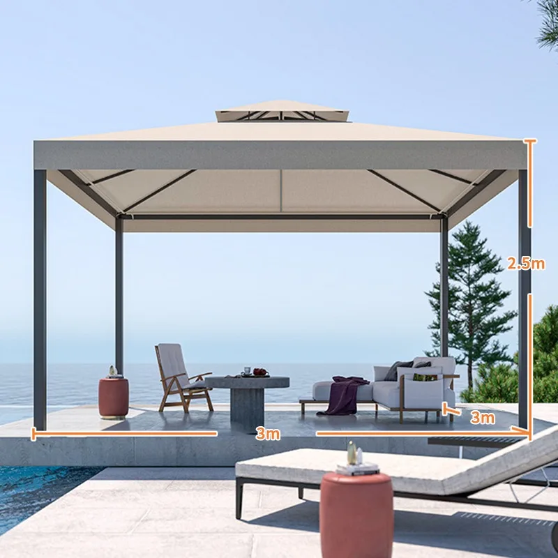 

Waterproof Foldable Canopy Tent Small Garden Tent Outdoor Gazebo Leisure Sunshade Aluminum Alloy Pavilion Canopy European Style