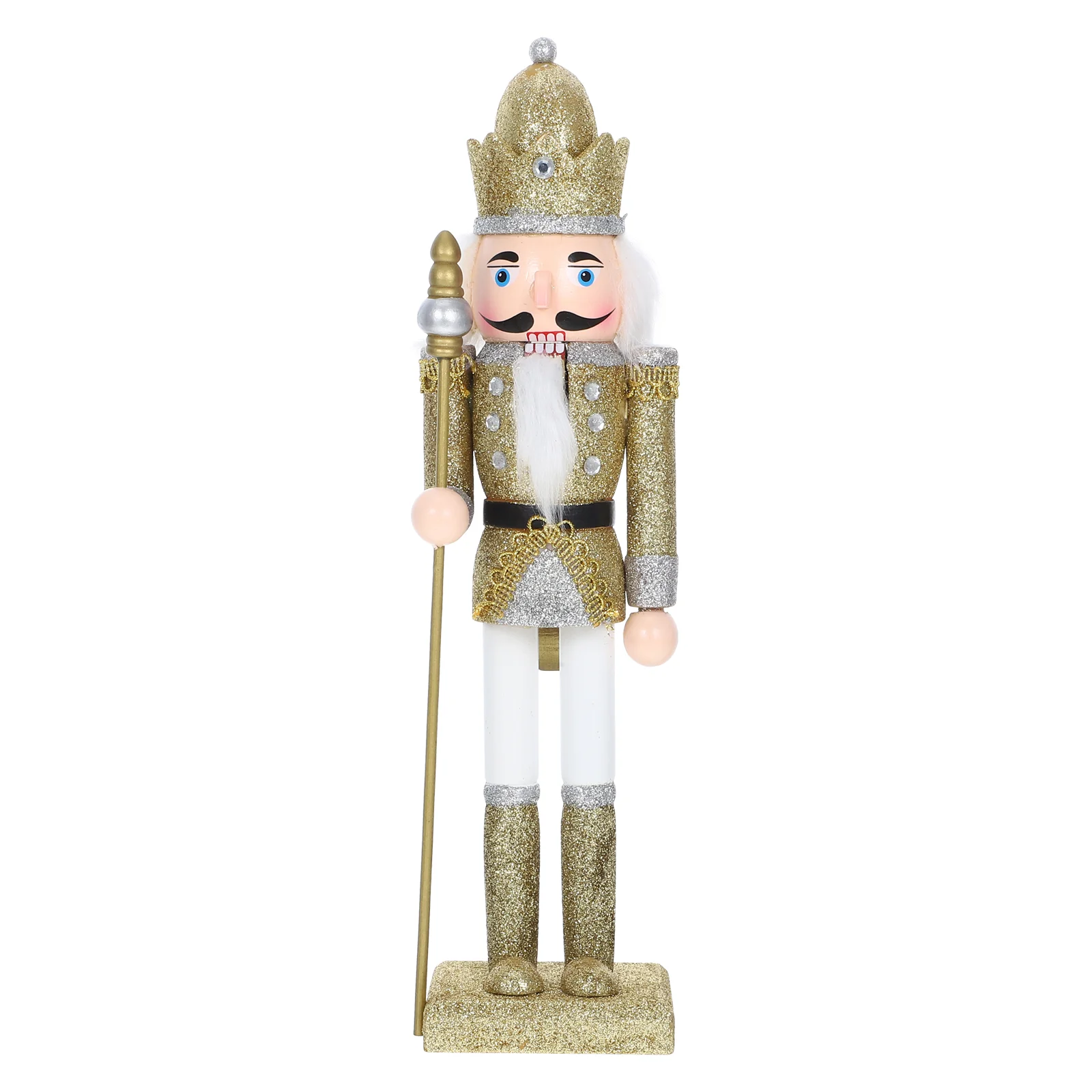 Christmas Decorative Nutcracker Statue Unique Handcrafted Wooden Soldier Figurine Vibrant Colors Details Festive