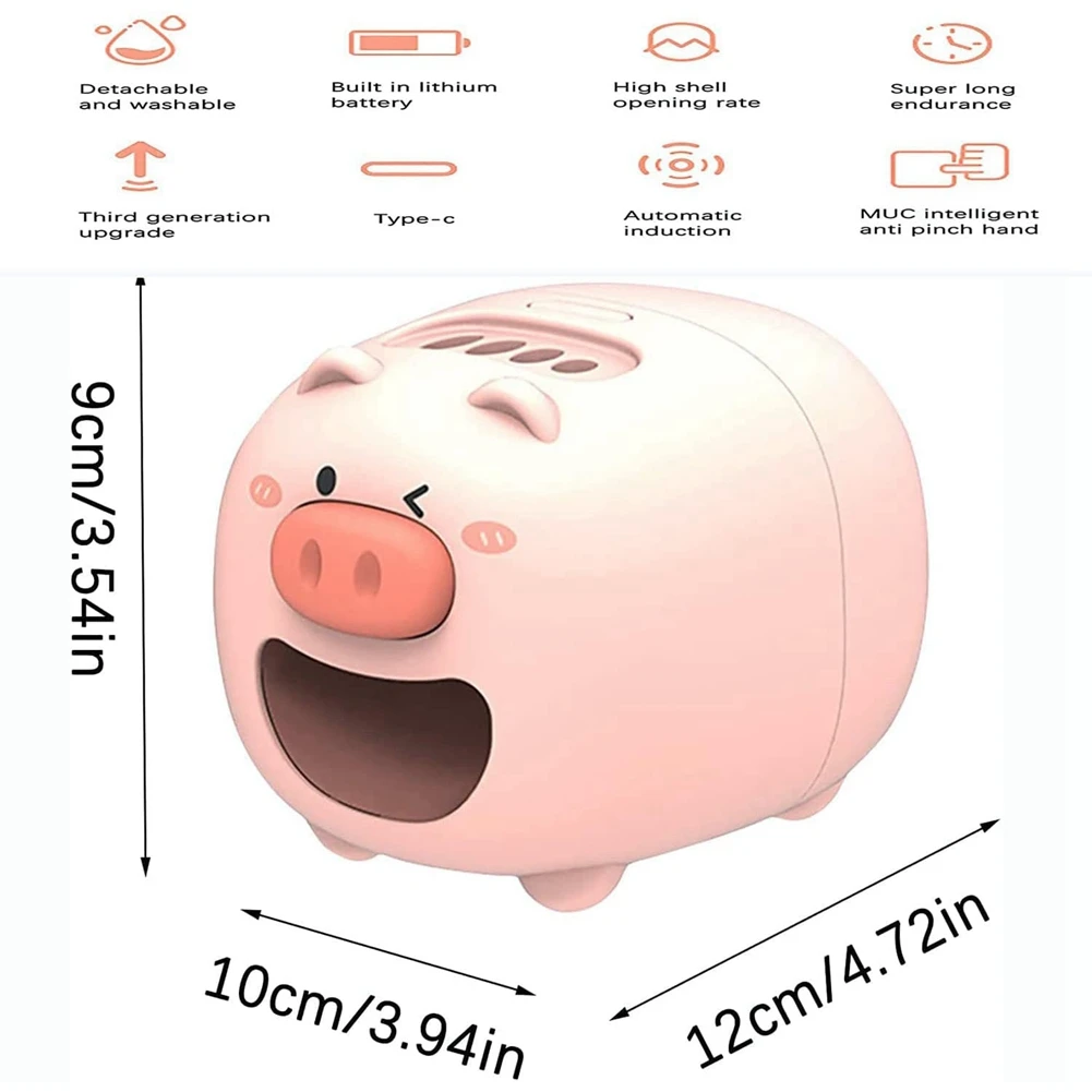 

ABLK USB Small Pig Sunflower Seed Peeling Artifact,Automatic Sunflower Melon Seed Peeler Machine Opener Lazy Artifact