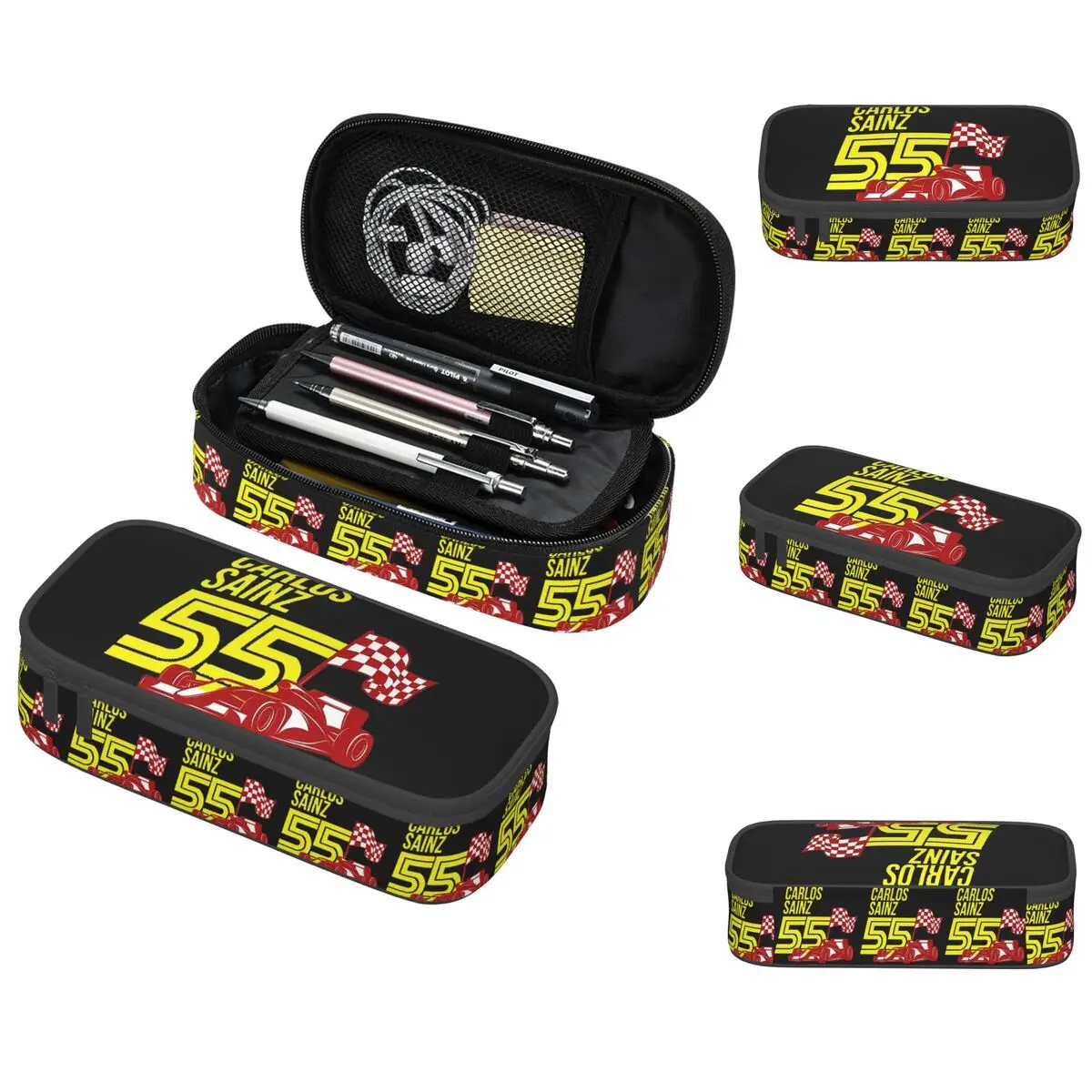 carlos-sainz-jr-f1-signature-graphic-estojo-de-lapis-escuro-para-estudantes-presentes-caixa-de-caneta-bolsa-de-lapis-material-de-papelaria-bolsa-porta-canetas