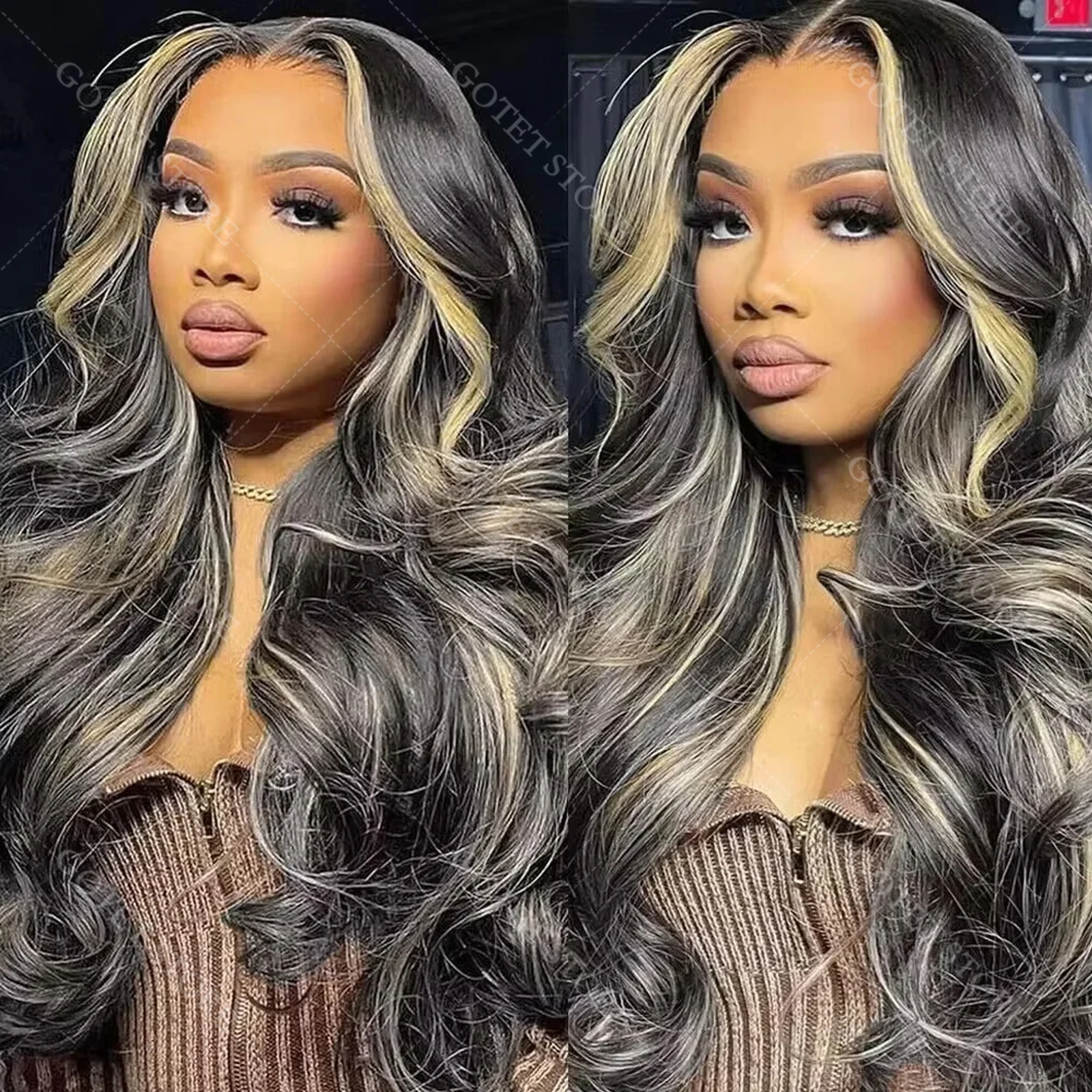 200_ الكثافة 32 بوصة تسليط الضوء على الدانتيل الجبهة Balayage شعر مستعار شعر الإنسان قبل قطعها FB_27 Balayage 13x4 HD