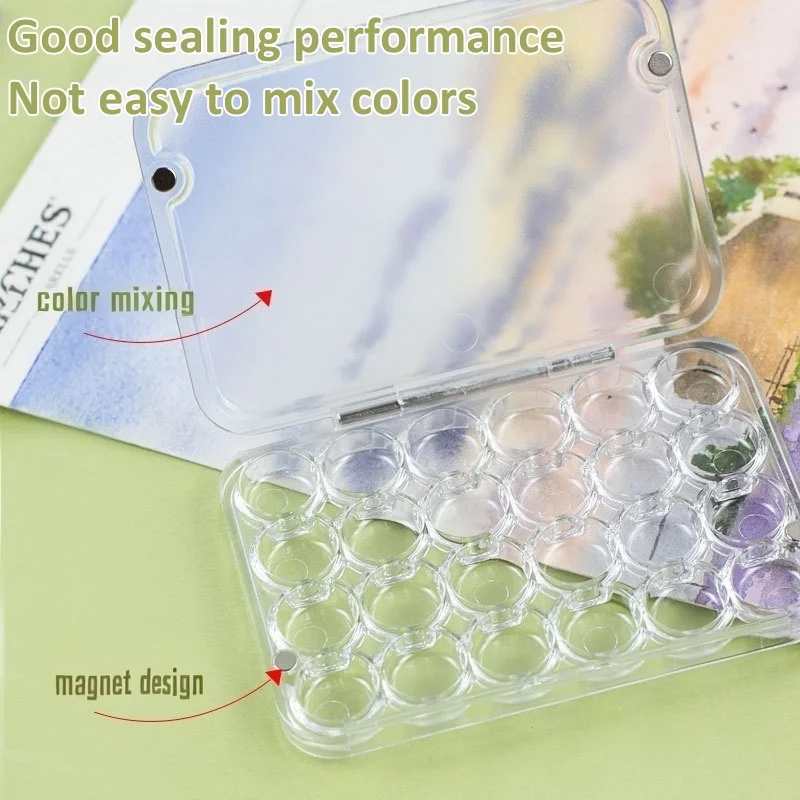 0.8 مللي 24 شبكة صغيرة فارغة المائية الصباغ علبة التعبئة والتغليف السفر لوحة الطلاء طالب الخروج لرسم اللوازم الفنية