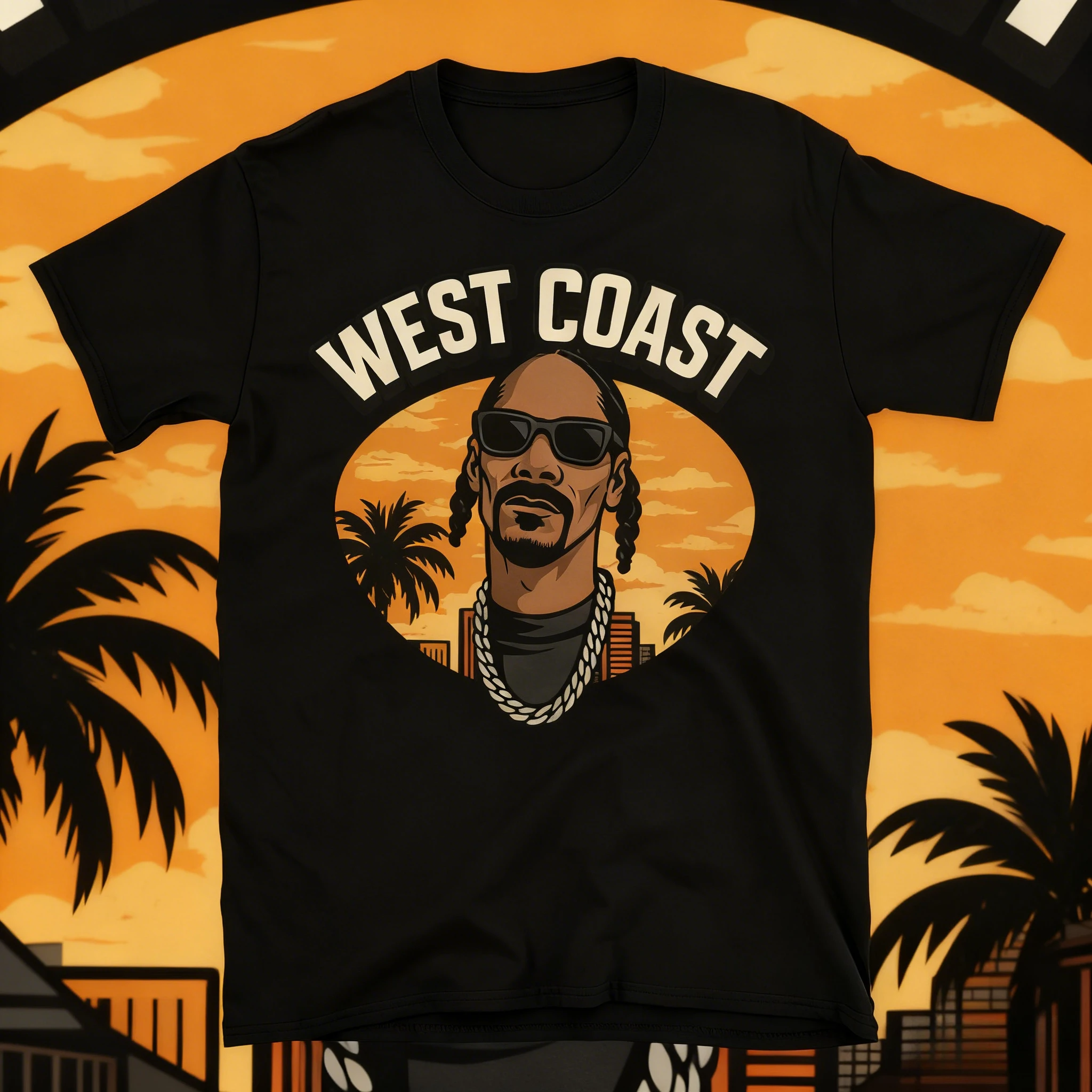 

2025-26 Summer Hip Hop West Coast 100%Cotton Printed T-shirt Unisex Men Women Men's Black Crew Neck Short Sleeves Casual Y2k
